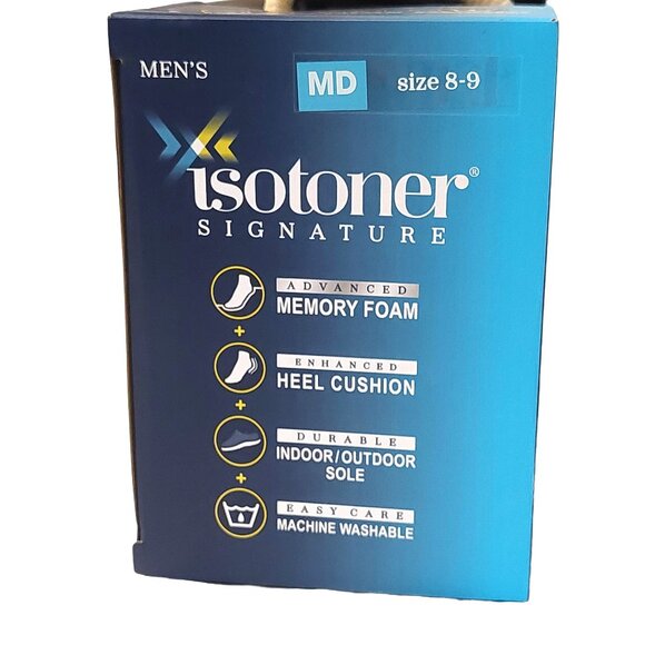 Isotoner Signature Men's Memory Foam Indoor/Outdoor Slippers Pebble Sz Med 8-9 - Picture 5 of 9